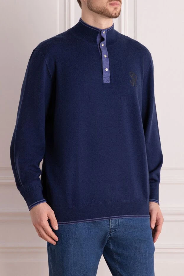 Stefano Ricci тоқылған текстурасы мен ұқыпты түймелері бар кашемир мен жібектен жасалған тройер мата 172318 - фото 3