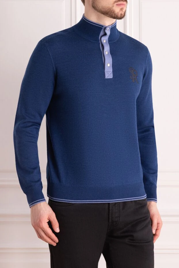 Stefano Ricci контраст түсті пластинкасы және ілгегі бар тройер көк түсті 172325 - фото 3