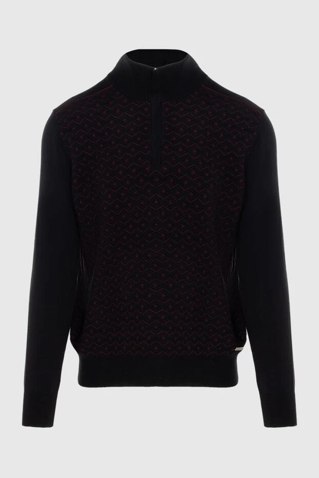 Troyer in cashmere and silk with a contrasting jacquard pattern - photo 1