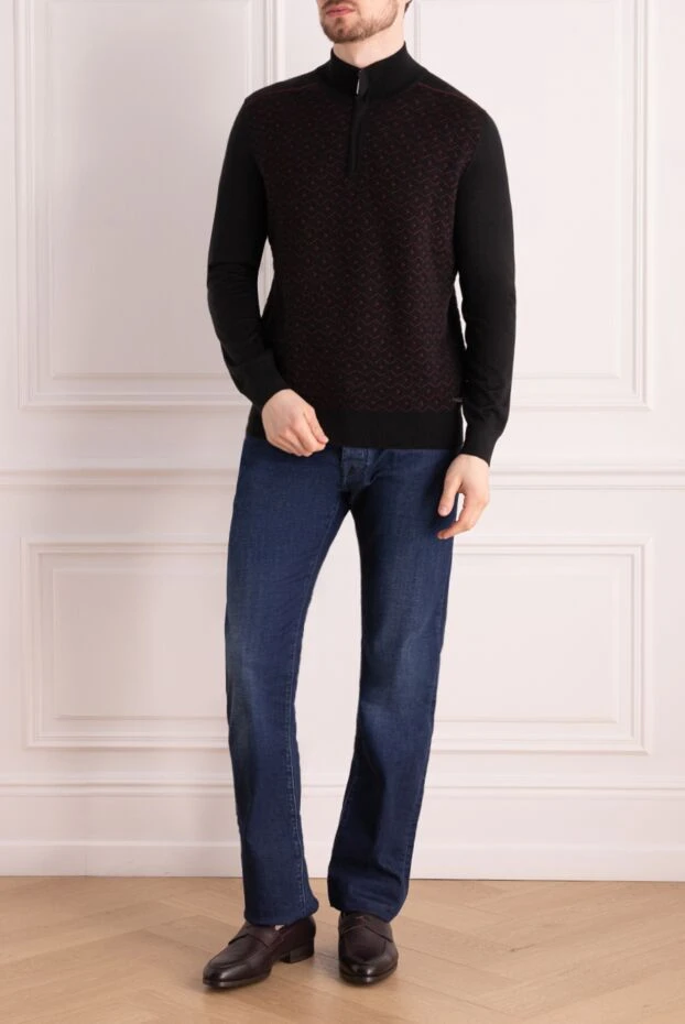 Stefano Ricci қарама-қарсы жаккард өрнегі бар кашемир мен жібектен жасалған тройер 172326 - фото 2