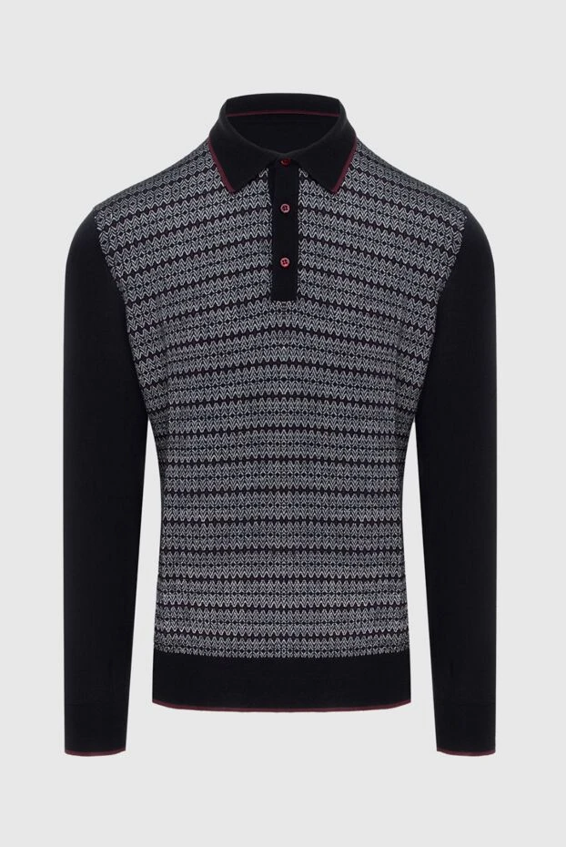 Stefano Ricci поло с длинным рукавом из шелка и кашемира черное мужское 172336 - фото 1