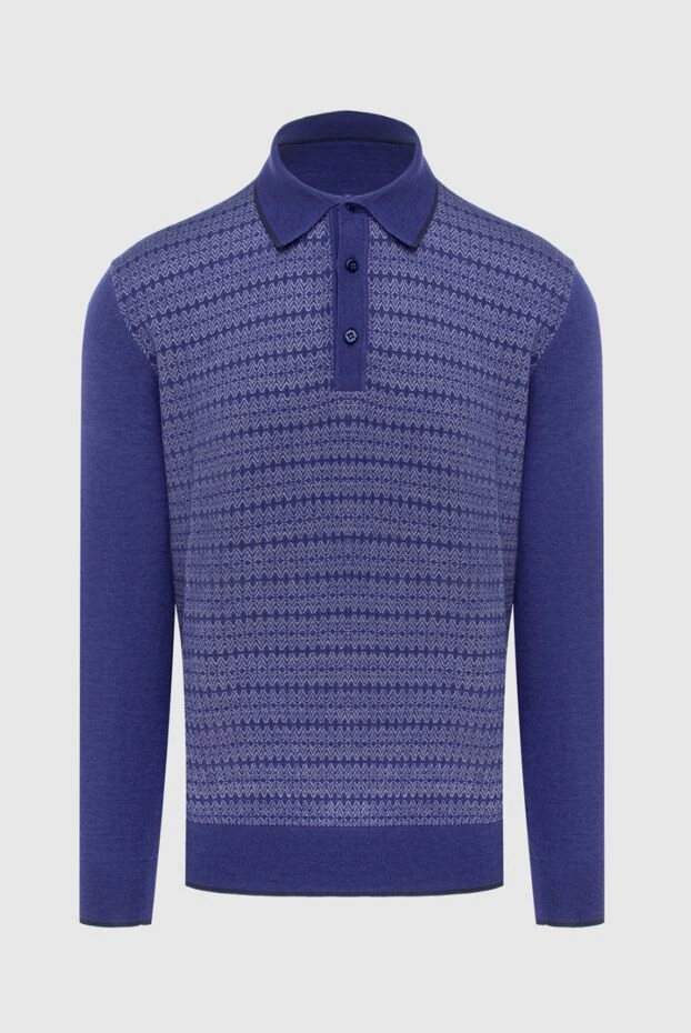 Stefano Ricci поло с длинным рукавом из шелка и кашемира фиолетовое мужское с длинным рукавом 172339 - фото 1