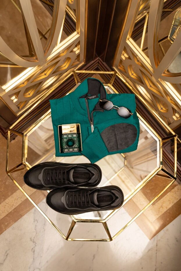 Stefano Ricci кардиган мужской из кашемира, шелка и замши зеленый 172352 - фото 2