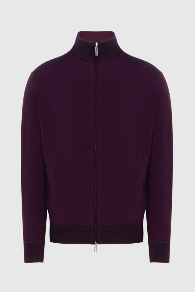 Cardigan for men made of cashmere and silk burgundy - photo 1