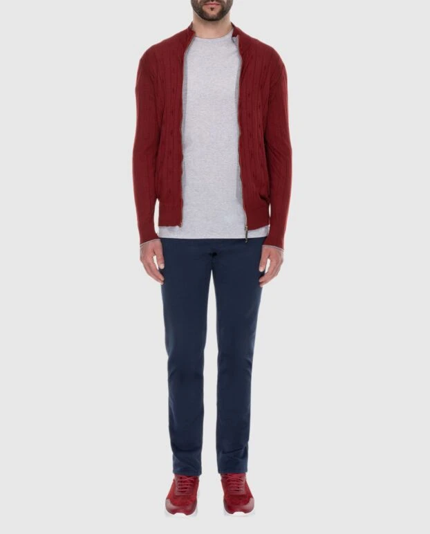 Stefano Ricci кардиган на молнии бордовый в рельефный рубчик
 172366 - фото 2