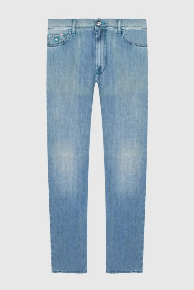Ерлерге арналған көк мақта және зығыр джинсы - фото 1