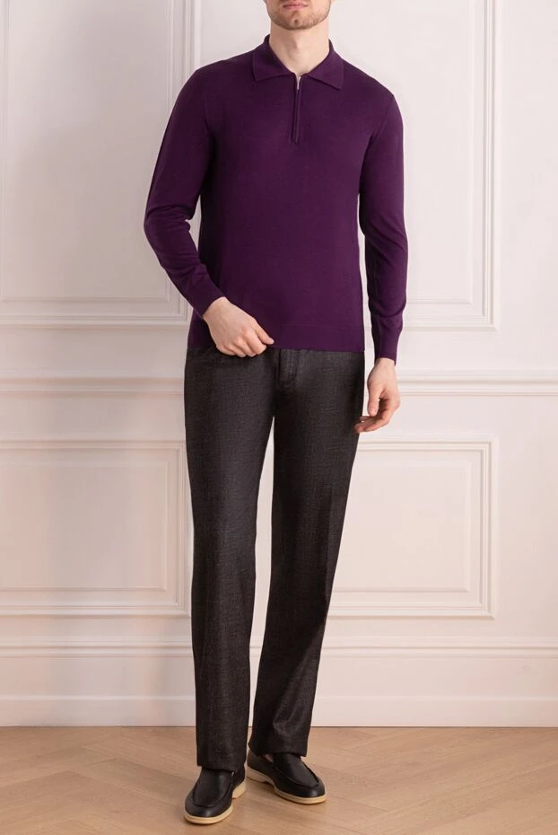 Stefano Ricci қалталарында әшекейлі түтікшесі бар ерлерге арналған сұр шалбар 172376 - фото 2