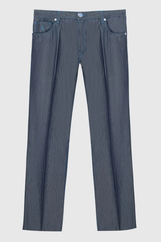 Ерлерге арналған көк жібек және мақта джинсы - фото 1