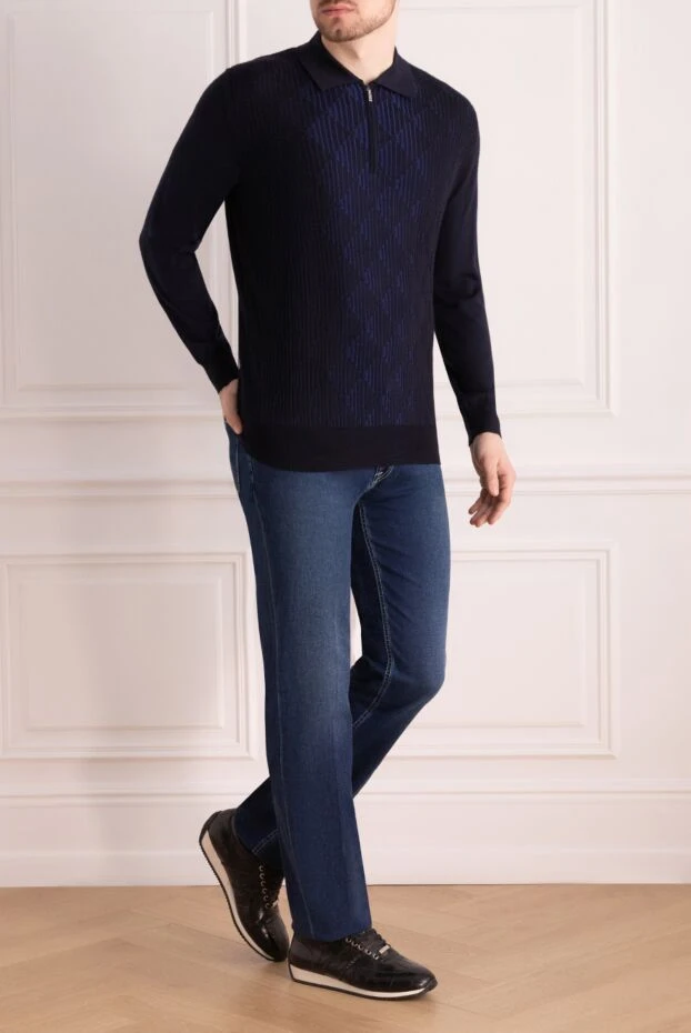 Stefano Ricci джинсы из хлопка синие мужские 172383 - фото 2