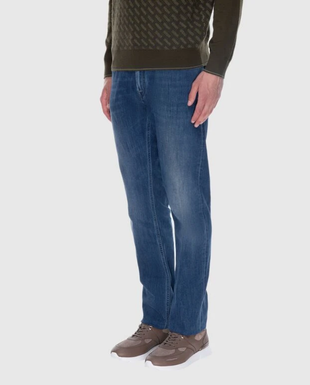 Stefano Ricci синие джинсы мужские с декоративным орлом на кармане 172385 - фото 3