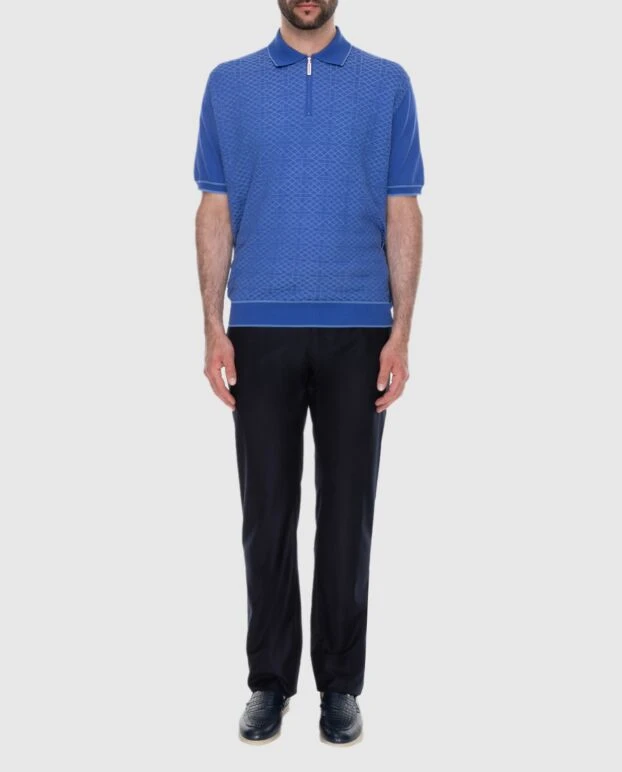 Stefano Ricci көк түсті ерлерге арналған жүн шалбар, қалталы түтікшесі бар 172387 - фото 2