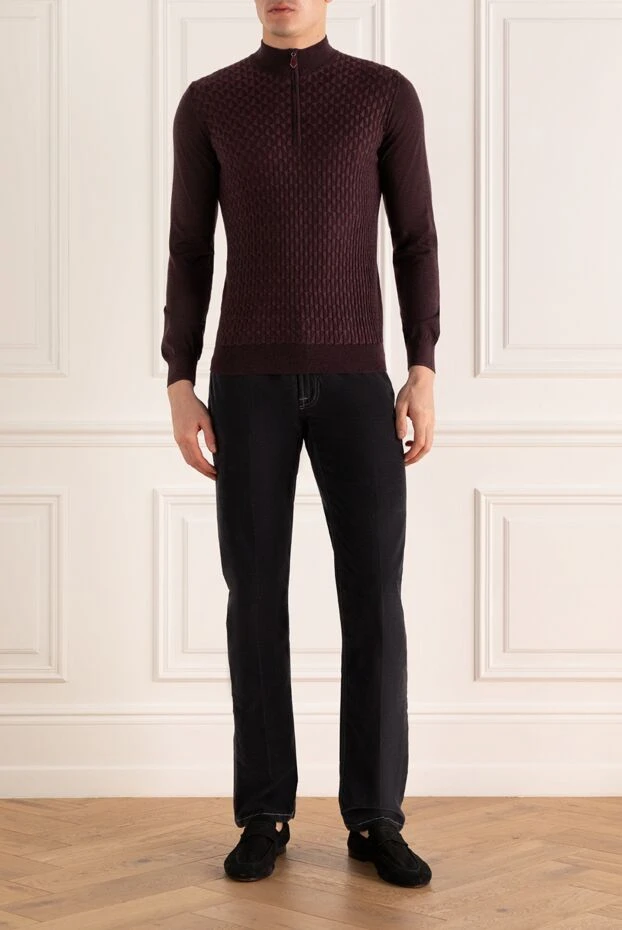 Stefano Ricci dark grey cotton cashmere blend jeans with contrast stitching 172391 - photo 2