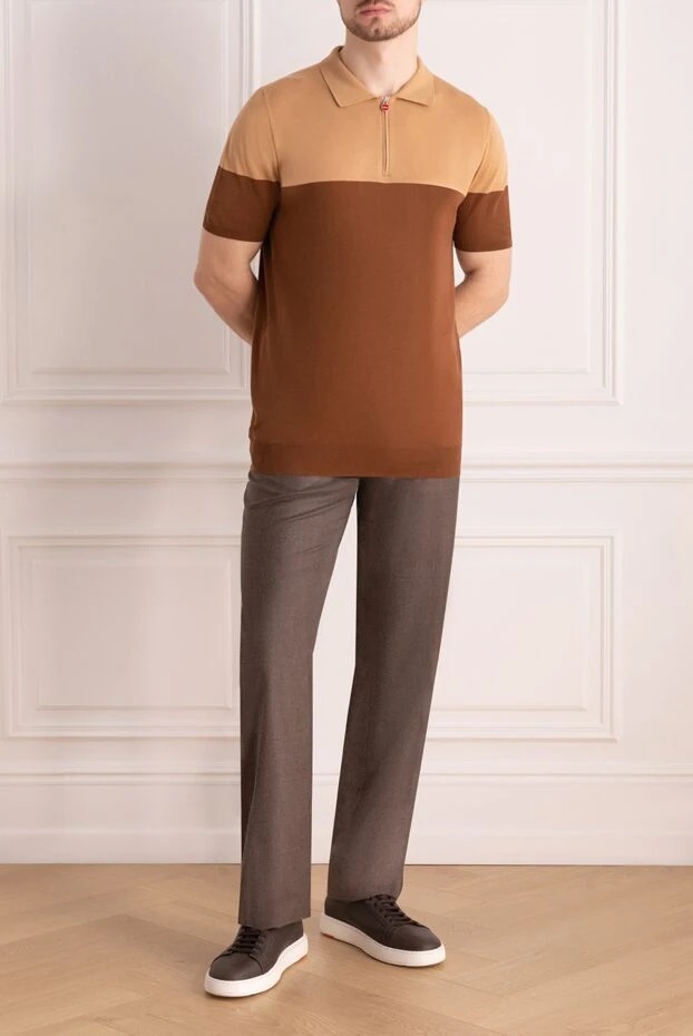 Stefano Ricci ерлердің қоңыр жүнді және мақталы шалбары 172393 - фото 2