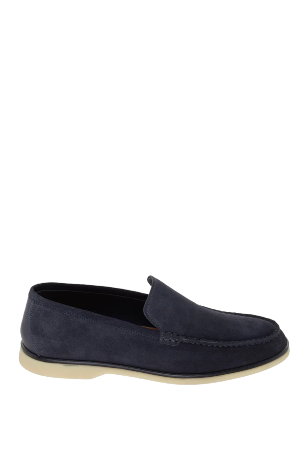 Cesare di Napoli man blue suede loafers for men купить с ценами и фото 172400 - photo 1