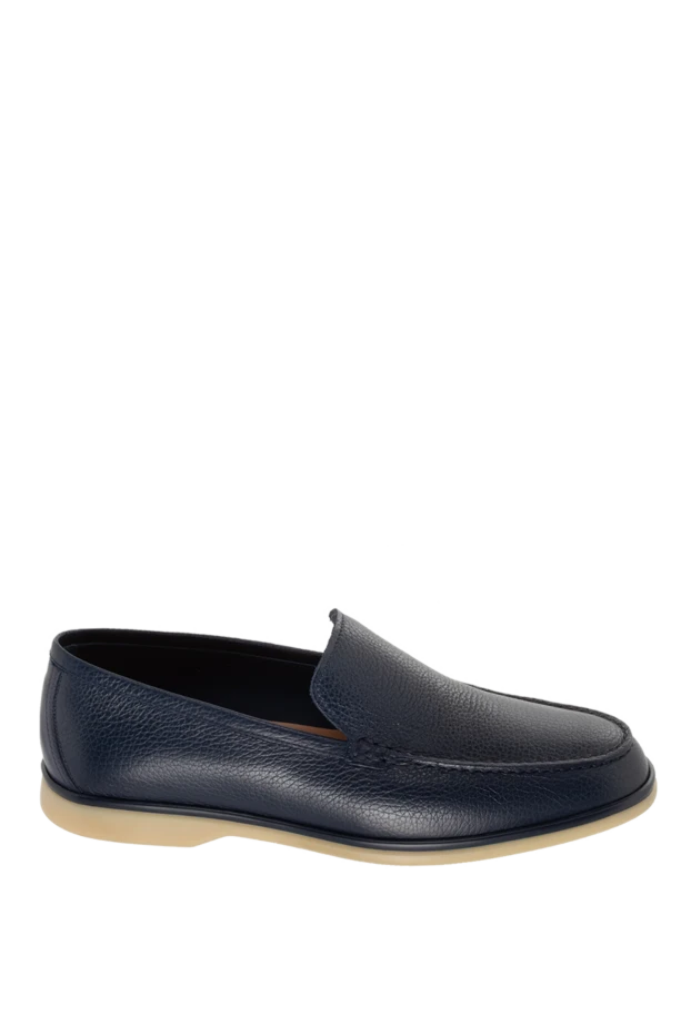 Cesare di Napoli man blue leather loafers for men купить с ценами и фото 172404 - photo 1