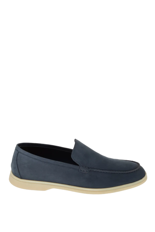 Cesare di Napoli man blue nubuck loafers for men купить с ценами и фото 172405 - photo 1