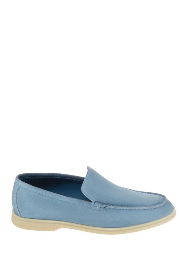 Cesare di Napoli man blue suede loafers for men купить с ценами и фото 172410 - photo 1