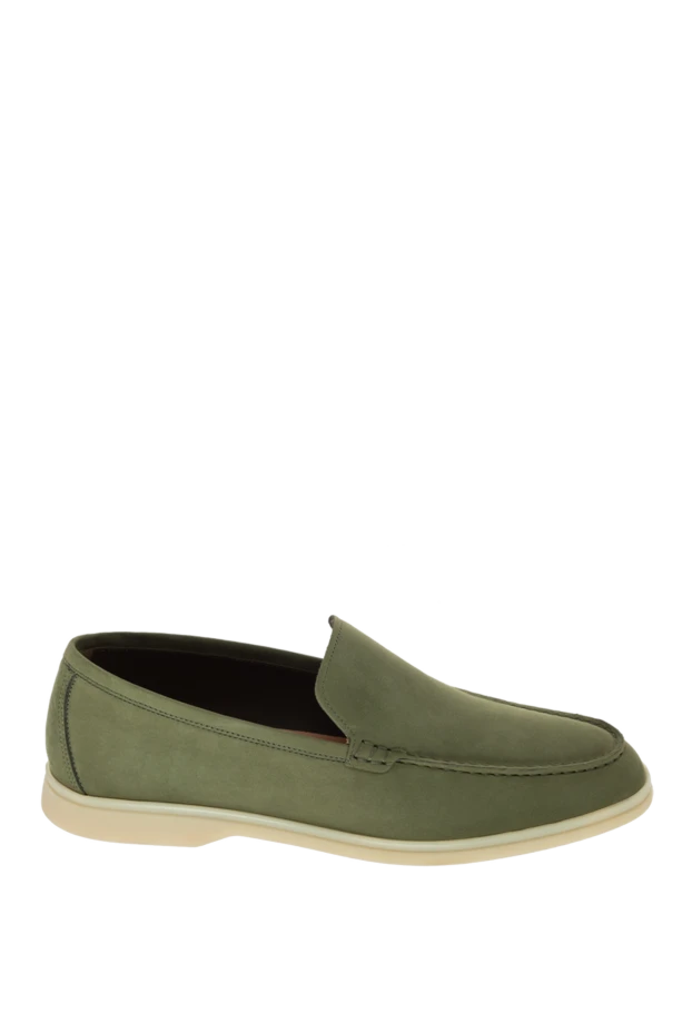 Cesare di Napoli man green nubuck loafers for men купить с ценами и фото 172412 - photo 1