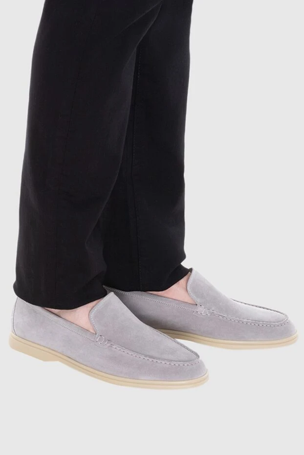 Cesare di Napoli man gray suede loafers for men купить с ценами и фото 172417 - photo 2