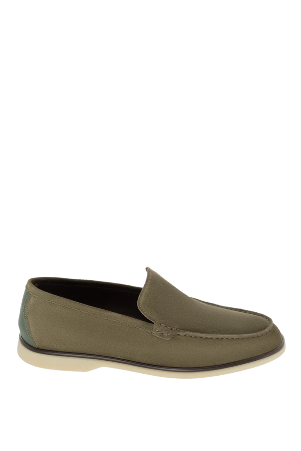 Cesare di Napoli man green suede loafers for men купить с ценами и фото 172420 - photo 1