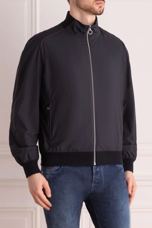 Seraphin куртка из нейлона и кожи синяя мужская 172444 - фото 3