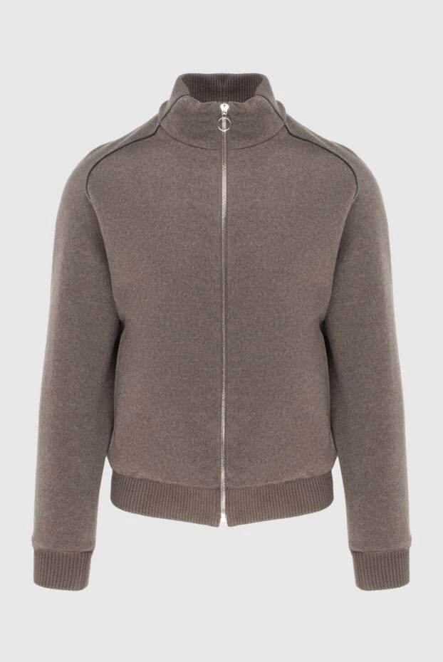 Ерлерге арналған қақпақты жағасы бар бежевый кашемир бомбер күртеше - фото 1