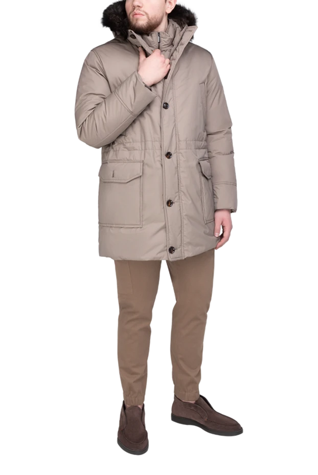 Moorer man men's down jacket made of polyester beige купить с ценами и фото 172522 - photo 2