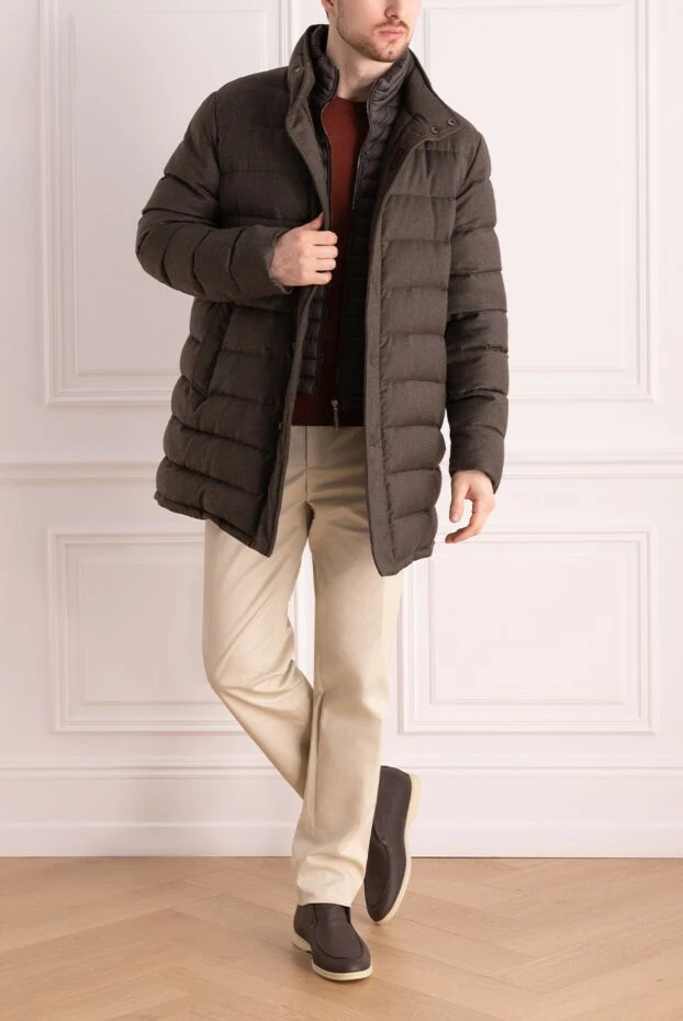 Moorer man men's wool and cashmere down jacket gray купить с ценами и фото 172531 - photo 2