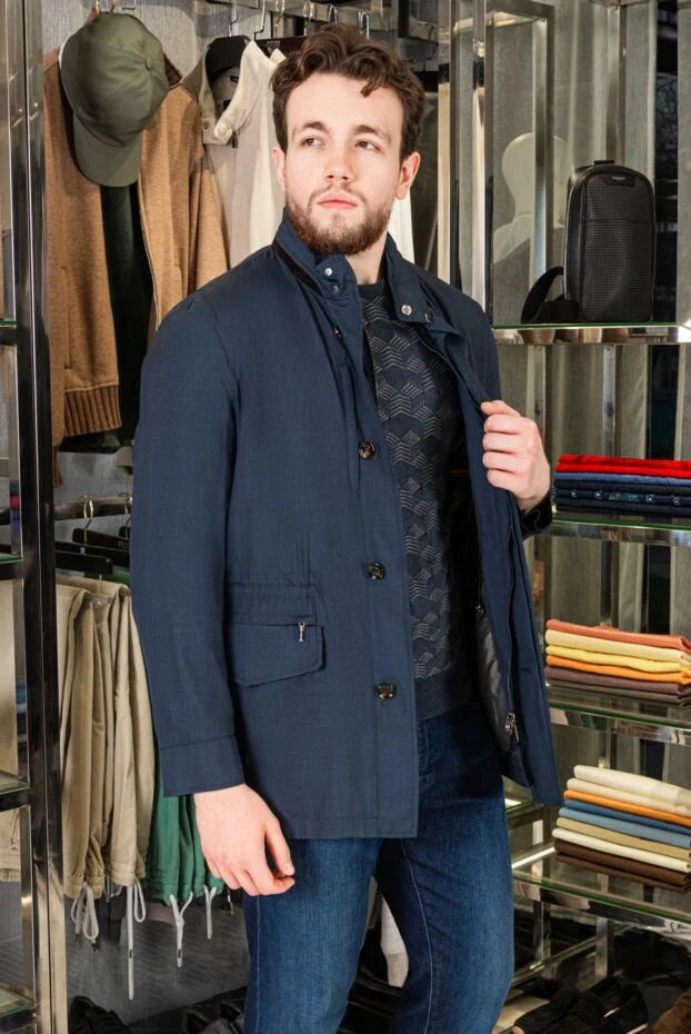 Куртка-парка демисезонная синяя мужская - фото 2