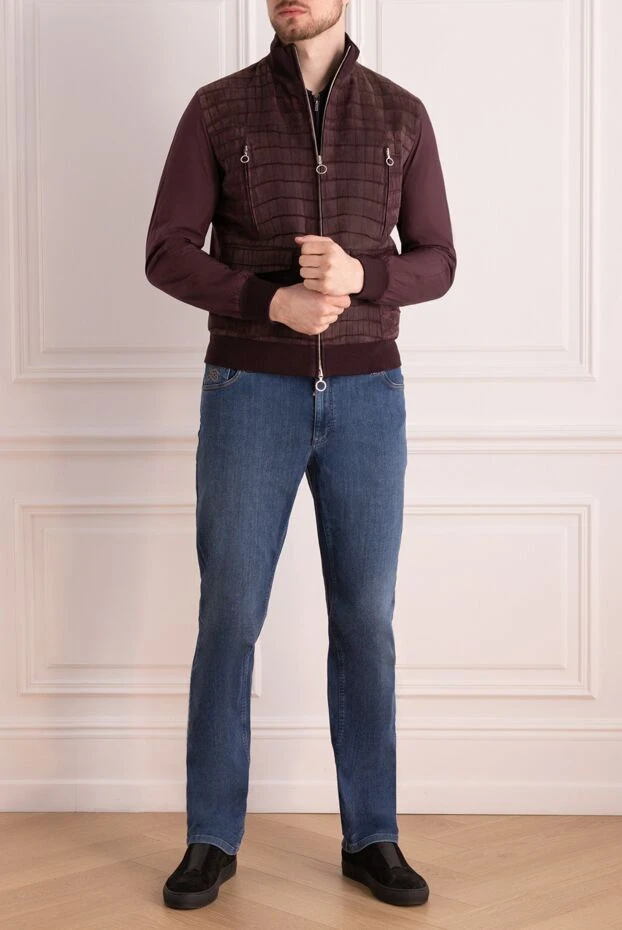 Seraphin куртка из полиэстера и кожи крокодила бордовая мужская куртка 172551 - фото 2