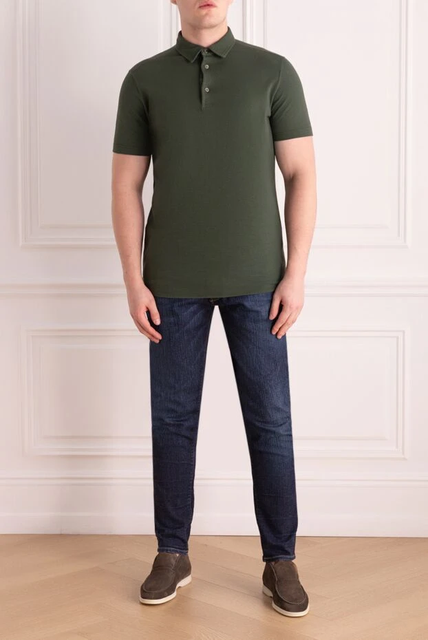 Loro Piana man cotton polo green for men купить с ценами и фото 172565 - photo 2