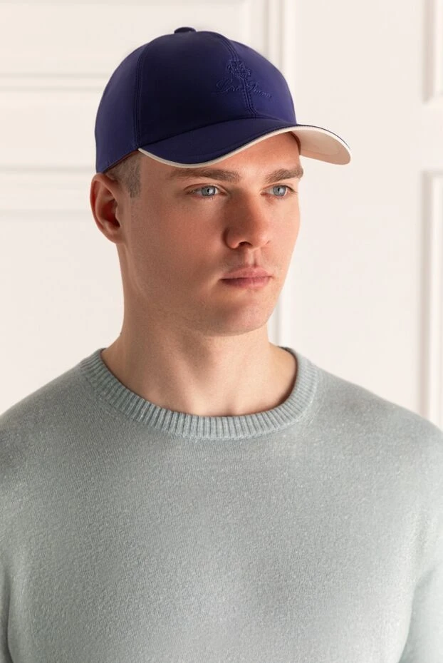 Loro Piana man blue polyester cap for men купить с ценами и фото 172576 - photo 2