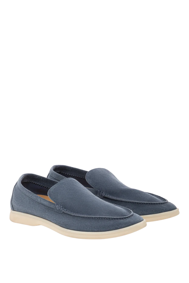 Loro Piana casual men's loafers made of dark blue suede with a comfortable sole 172578 - photo 3
