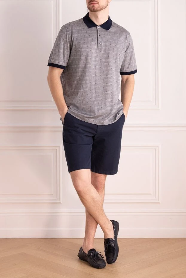 Loro Piana man cotton and elastane shorts blue for men купить с ценами и фото 172584 - photo 2