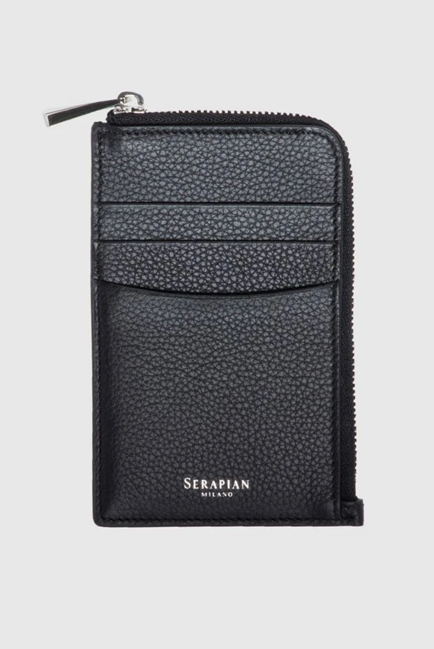 Serapian man business card holder made of genuine leather black for men купить с ценами и фото 172588 - photo 1