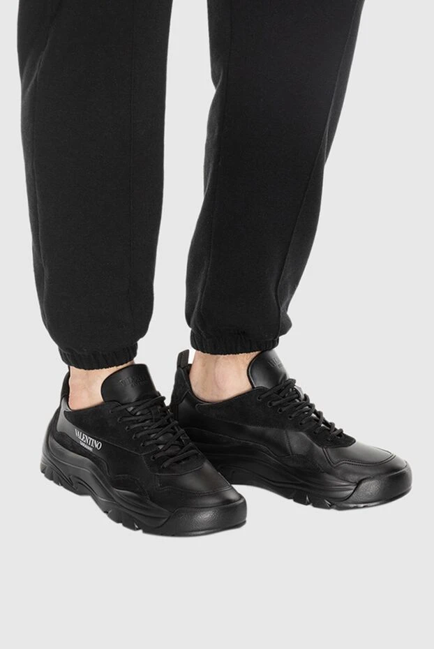 Valentino man black leather sneakers for men купить с ценами и фото 172630 - photo 2