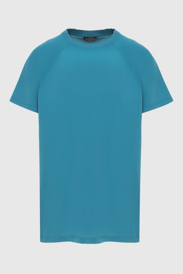 Loro Piana man cotton t-shirt blue for men купить с ценами и фото 172636 - photo 1