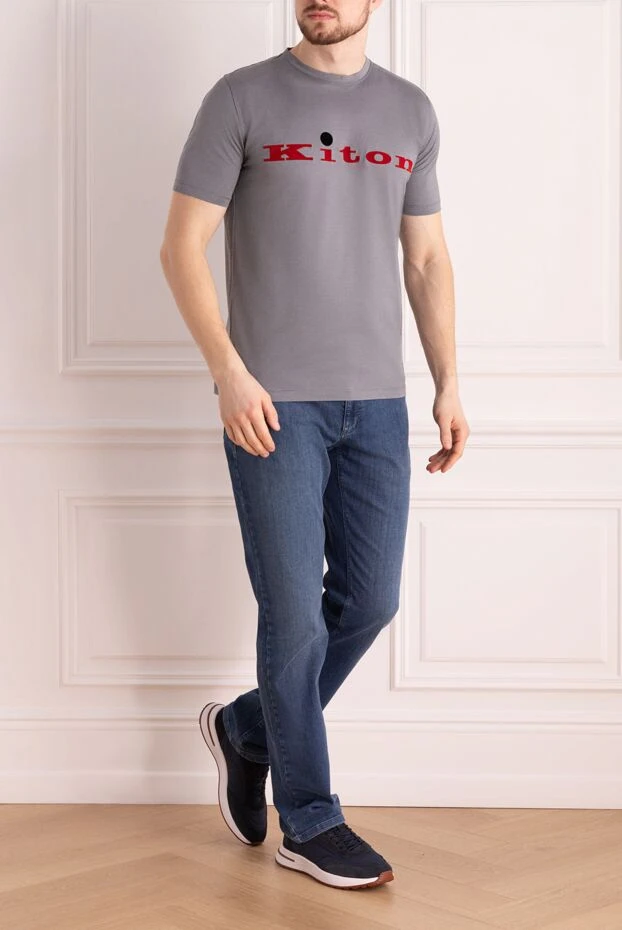 Kiton man gray cotton t-shirt for men 172686 - photo 2