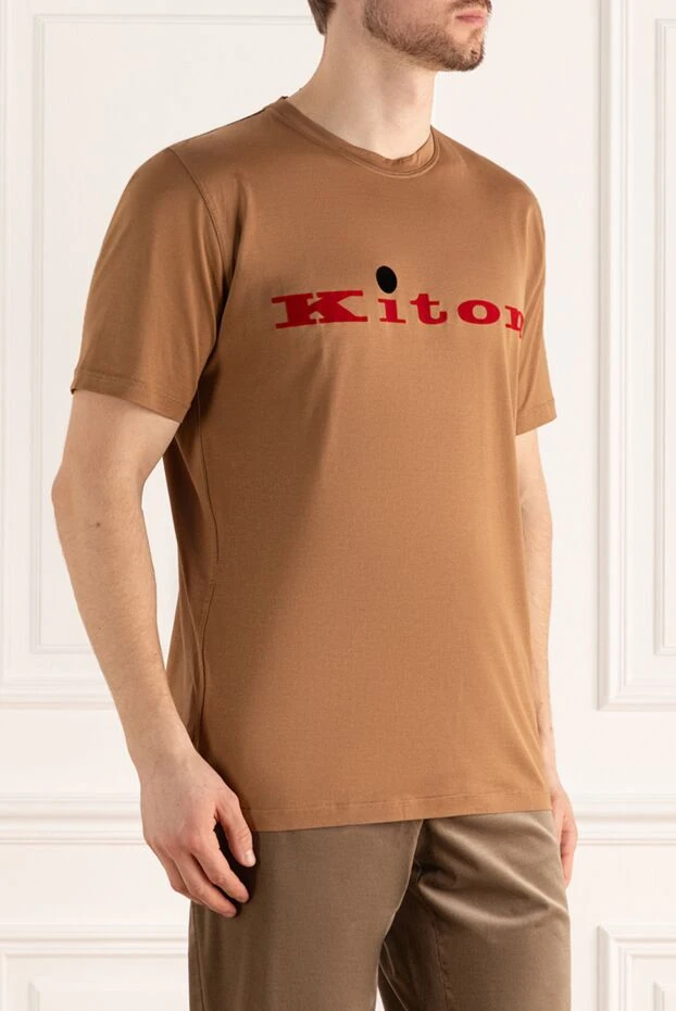 Kiton барқыт логотипі бар қоңыр футболка
 172688 - фото 3