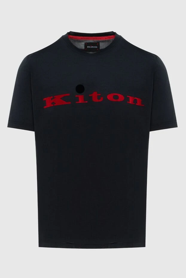 Kiton трикотажная футболка черного цвета с фирменным логотипом 195515 - фото 1