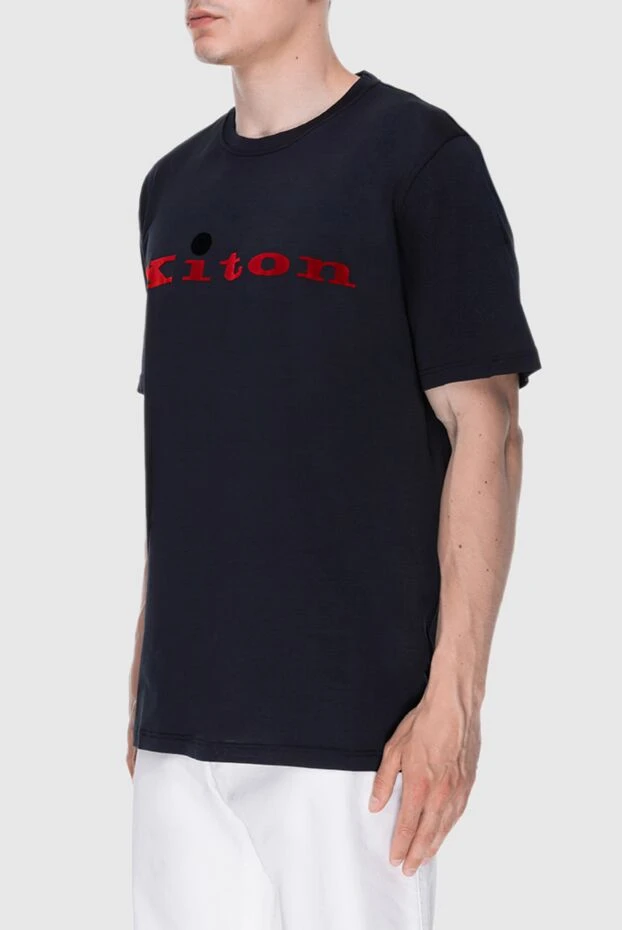 Kiton трикотажная футболка черного цвета с фирменным логотипом 195515 - фото 3