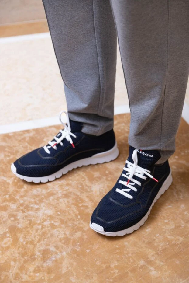 Kiton графикалық өрнегі және контрастты шілтері бар тоқыма кроссовкалар
 172697 - фото 2