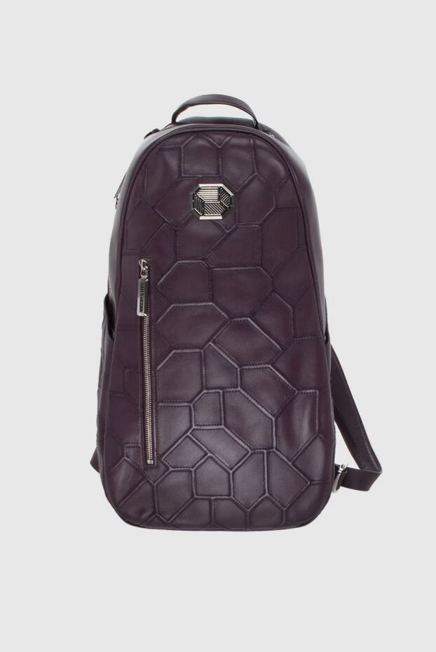 Purple leather backpack for men - photo 1