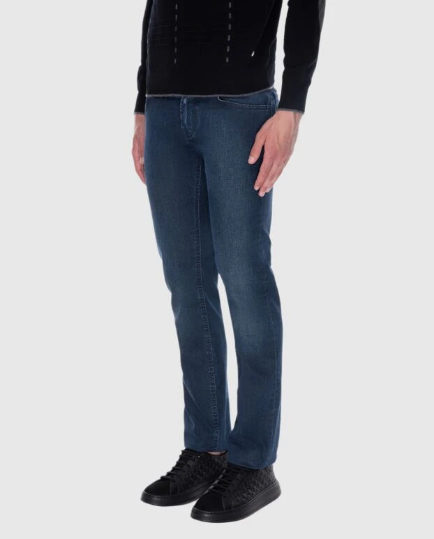 Stefano Ricci джинсы хлопковые мужские темно синие классические
 172710 - фото 3