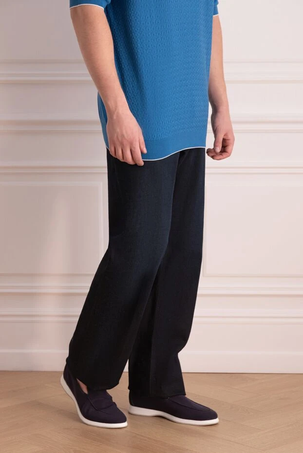 Stefano Ricci синие мужские джинсы натуральный хлопковый деним
 172712 - фото 3