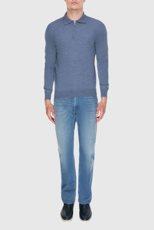 Stefano Ricci мужские джинсы синие из плотной хлопковой ткани
172713 - фото 2