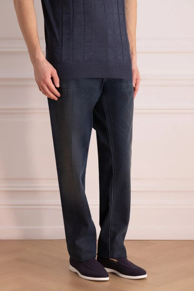 Stefano Ricci мужские джинсы из хлопка черного цвета 172715 - фото 3