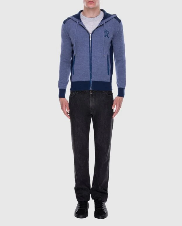 Stefano Ricci кофта спортивная из кашемира синяя мужская 172717 - фото 2
