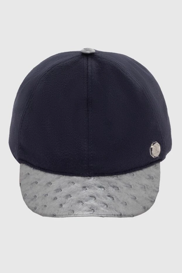 Stefano Ricci нағыз былғарыдан және жібектен жасалған қалпақ, ерлерге арналған қара 172724 - фото 1