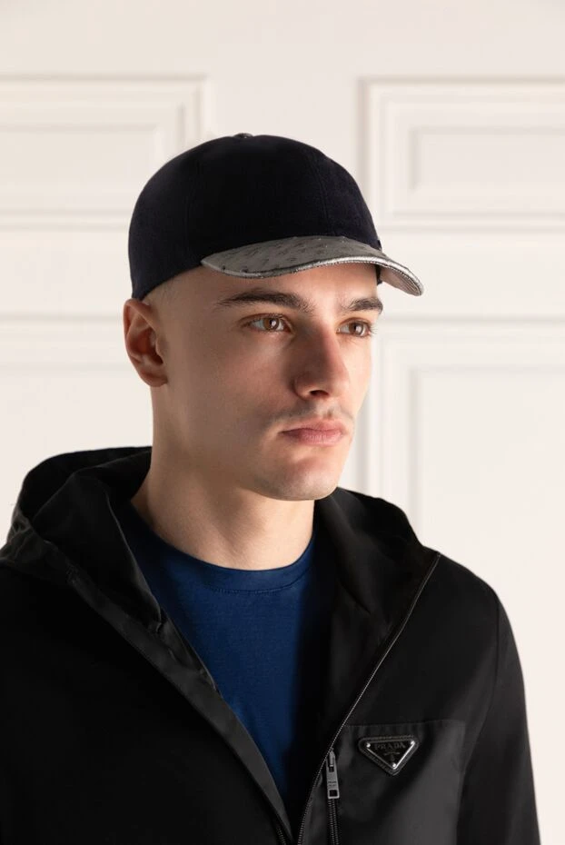 Stefano Ricci black men's genuine leather and silk cap 172724 - photo 2